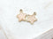 Pink Star, 17mm x 17mm, Gold Plated Brass, Sold As 2 Pieces.